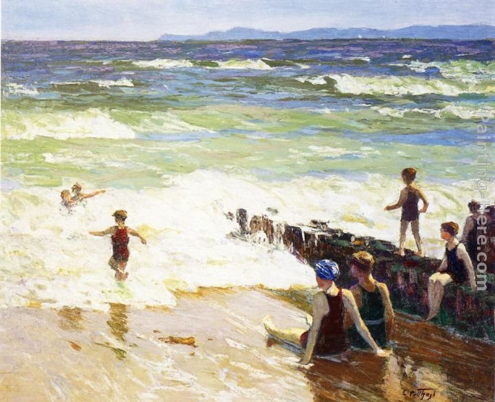 Edward Potthast Bathers by the Shore
